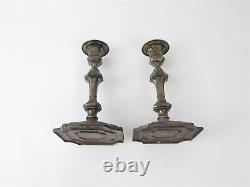 Nice Pair of Vintage Silver Plated Candlestick Holders 13 Tall x 7.5 Wide