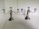 Nice Vintage Sterling Pair Duchin Weighted Triple/single Candle Candelabras