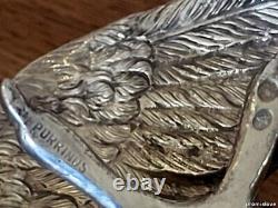 OLD SOLID SILVER ROOSTER PAIR FIGURINE VINTAGE LARGE RARE MUSEUM sterling 55 Oz