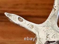 OLD SOLID SILVER ROOSTER PAIR FIGURINE VINTAGE LARGE RARE MUSEUM sterling 55 Oz