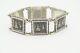 Ooak Vintage Sterling Silver Courting Couple Romantic Relief Panel Link Bracelet