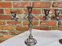Old VTG Pair of Gorham 925 Sterling Silver 11.5 Candelabra Four Section #808-1