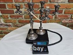 Old VTG Pair of Gorham 925 Sterling Silver 11.5 Candelabra Four Section #808-1