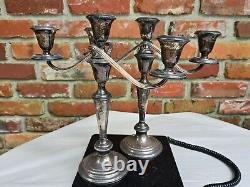 Old VTG Pair of Gorham 925 Sterling Silver 11.5 Candelabra Four Section #808-1