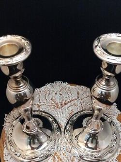 Oneida Vintage silver plated 9 Candlesticks Pair