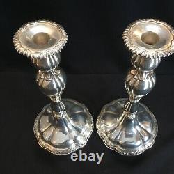 Outstanding Vintage Pair Gorham Sterling Silver 11 Tall Candlesticks