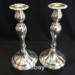 Outstanding Vintage Pair Gorham Sterling Silver 11 Tall Candlesticks