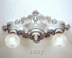 PAIR (2) AVAILABLE Vintage Art Deco Victorian 2 Light Ceiling Fixture RESTORED