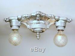 PAIR (2) AVAILABLE Vintage Art Deco Victorian 2 Light Ceiling Fixture RESTORED