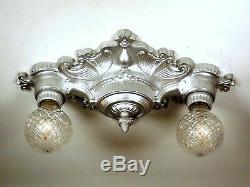 PAIR (2) AVAILABLE Vintage Art Deco Victorian 2 Light Ceiling Fixture RESTORED