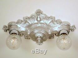 PAIR (2) AVAILABLE Vintage Art Deco Victorian 2 Light Ceiling Fixture RESTORED