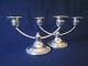 Pair 2 Arm Candlesticks! Vintage Empire Weighted Sterling 925 Silver Excellent