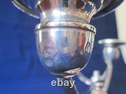 PAIR 2 arm CANDLESTICKS! Vintage EMPIRE weighted STERLING 925 SILVER excellent