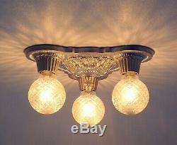 PAIR AVAILABLE Vintage 1920's Victorian Art Deco Ceiling Light Fixture RESTORED