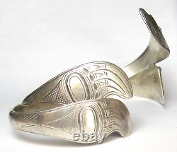 PAIR First Nations Northwest Coast TLINGIT Vintage BEAR Sterling Silver Bracelet