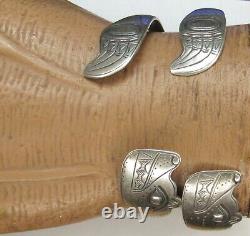 PAIR First Nations Northwest Coast TLINGIT Vintage BEAR Sterling Silver Bracelet