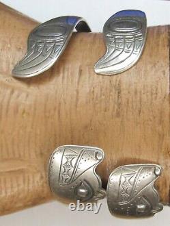 PAIR First Nations Northwest Coast TLINGIT Vintage BEAR Sterling Silver Bracelet