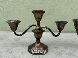 PAIR Fisher Silversmith Sterling Silver Weighted Candlestick Holder 3-light #352