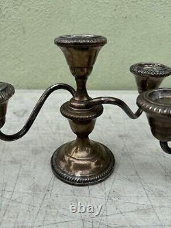 PAIR Fisher Silversmith Sterling Silver Weighted Candlestick Holder 3-light #352