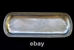 PAIR OF 95% PEWTER ARTE ITALICA CANDLESTICKS + TRAY + SNUFFER vintage Italy owl