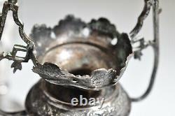 PAIR OF ANTIQUE VTG PERSIAN SILVER ENGRAVED VASES-Not exact match