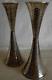 Pair Of Vintage 925 Sterling Silver Hand Hammered Candlesticks- 198 Grams