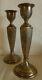 Pair Of Vintage Persian 84 Silver Hand Engraved Candle Sticks - 620 Grams