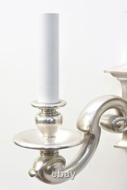 PAIR RESTORED Antique Vtg Wall Sconces Arts & Crafts Art Deco Colonial, Silver
