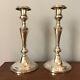 Pair-vintage Genova Silver Co. Sterling Silver Candle Holder. 50s