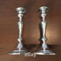 PAIR-VINTAGE GENOVA SILVER CO. STERLING SILVER CANDLE HOLDER. 50s