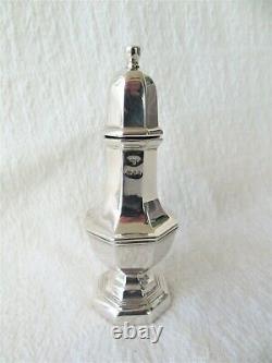 PAIR VINTAGE SOLID SILVER SALT & PEPPER POTS LONDON 1978 A. CHICK & SONS 92gs