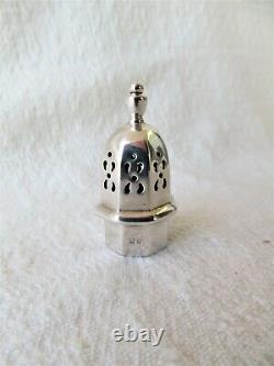 PAIR VINTAGE SOLID SILVER SALT & PEPPER POTS LONDON 1978 A. CHICK & SONS 92gs