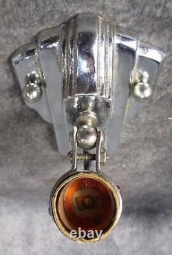 PAIR VTG Industrial Streamline Machine Age Deco Chrome Sconces c. 1935