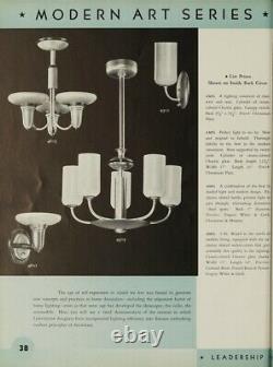 PAIR VTG Lightolier Modern Art Series Machine Age Art Deco Sconces c. 1934