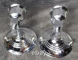 PAIR VTG Machine Age Art Deco Chrome Sconces c. 1932 RESTORED