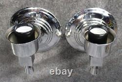 PAIR VTG Machine Age Art Deco Chrome Sconces c. 1932 RESTORED