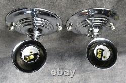 PAIR VTG Machine Age Art Deco Chrome Sconces c. 1932 RESTORED