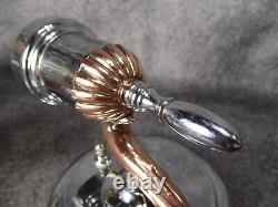 PAIR VTG Modernist Art Deco Peach Glass Chrome Sconces c. 1935 RESTORED