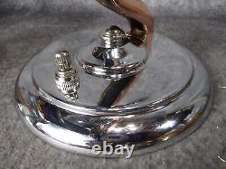 PAIR VTG Modernist Art Deco Peach Glass Chrome Sconces c. 1935 RESTORED