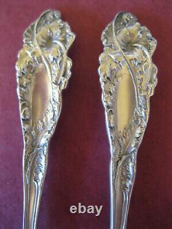 PAIR Vintage 5 1/8 Spoons LOVE DISARMED Sterling Silver REED & BARTON Teaspoons