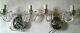 Pair Vintage Crystal Chandelier Wall Sconces With 2 Arms 12 Prisms Each Fixture