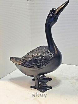 PAIR Vintage Large CAST IRON GEESE 14 Tall 8 lbs. 6 oz. Ea. Decor, Doorstops