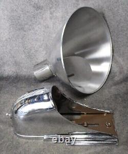 PAIR Vintage Machine Age Art Deco Chrome Torchiere Theatre Sconces c. 1935