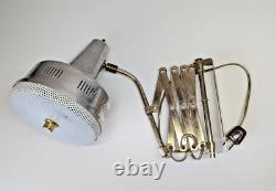 PAIR Vintage Mid Century Brass & Aluminum Scissor Wall Lamps with Diffuser MCM