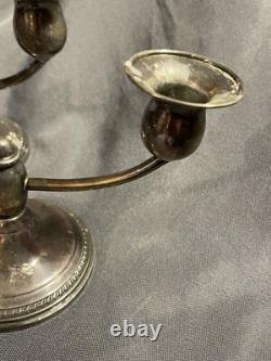 PAIR Vintage Sterling Silver Candelabra Two Arm Candlesticks candle holder