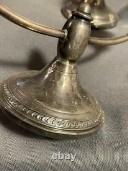 PAIR Vintage Sterling Silver Candelabra Two Arm Candlesticks candle holder