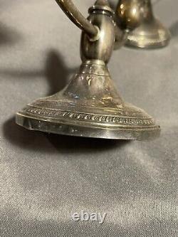 PAIR Vintage Sterling Silver Candelabra Two Arm Candlesticks candle holder