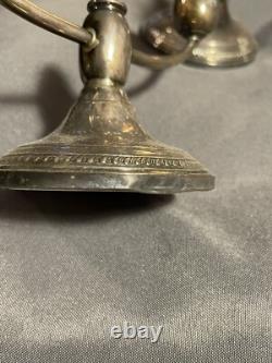 PAIR Vintage Sterling Silver Candelabra Two Arm Candlesticks candle holder