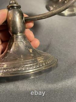 PAIR Vintage Sterling Silver Candelabra Two Arm Candlesticks candle holder