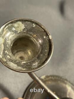 PAIR Vintage Sterling Silver Candelabra Two Arm Candlesticks candle holder